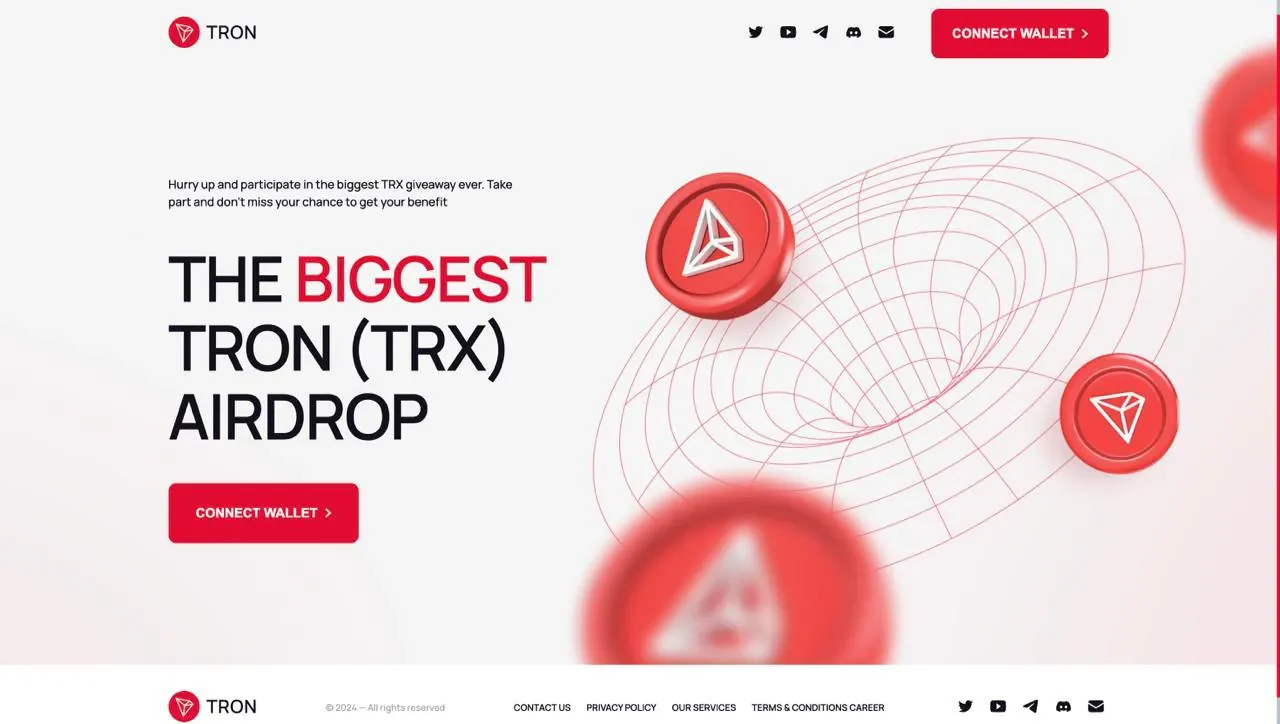 TRON airdrop claim page
